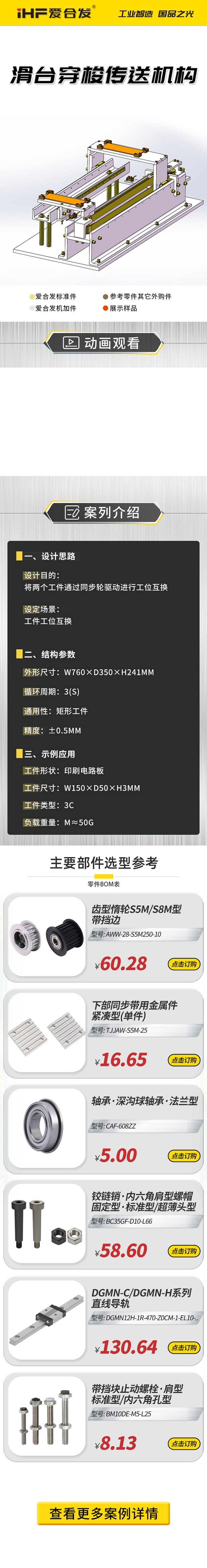 愛合發(fā)案例介紹：滑臺穿梭傳動機(jī)構(gòu)